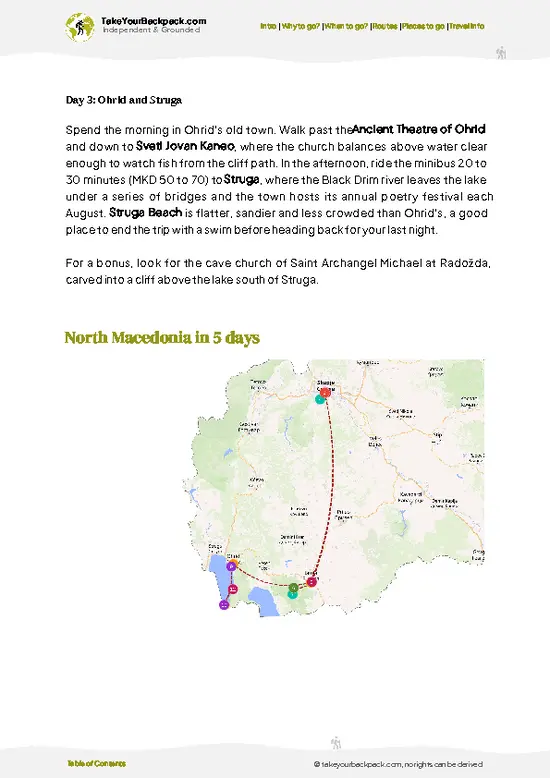 example page 4 from our offline Travel Guide for North Macedonia